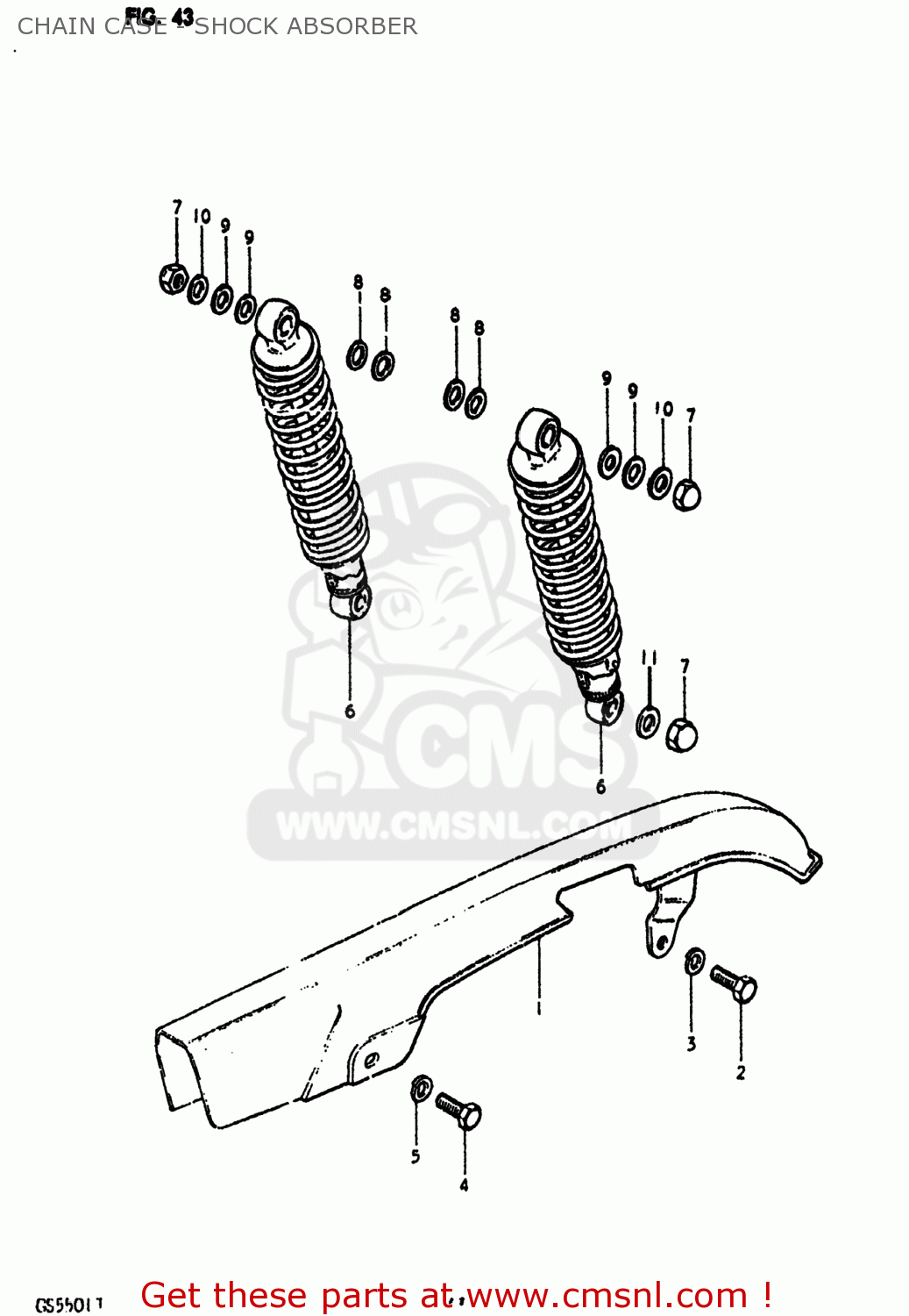 CHAIN CASE - SHOCK ABSORBER GS550L 1980 (T) USA (E03)
