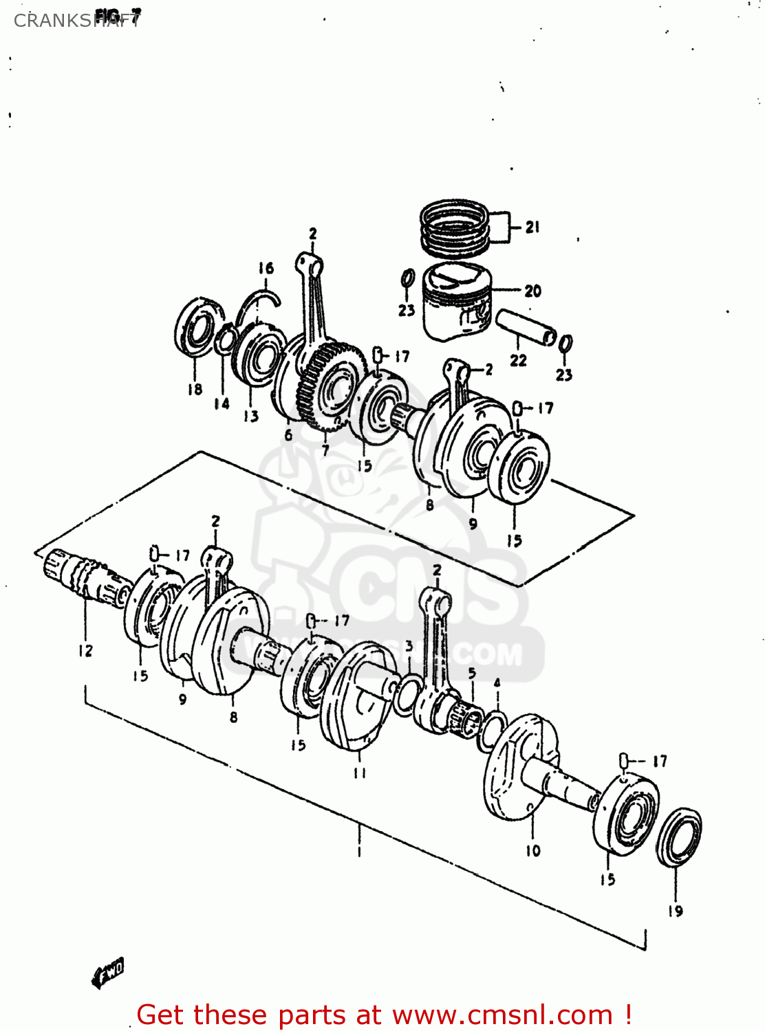 CRANKSHAFT GS550L 1980 (T) USA (E03)