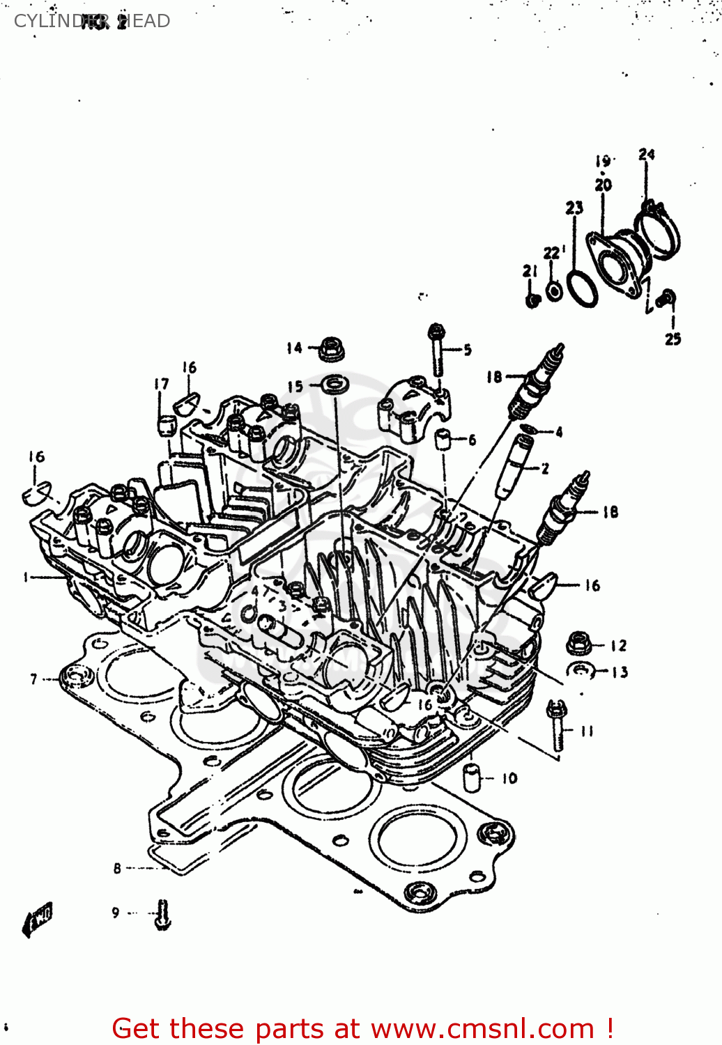 CYLINDER HEAD GS550L 1980 (T) USA (E03)