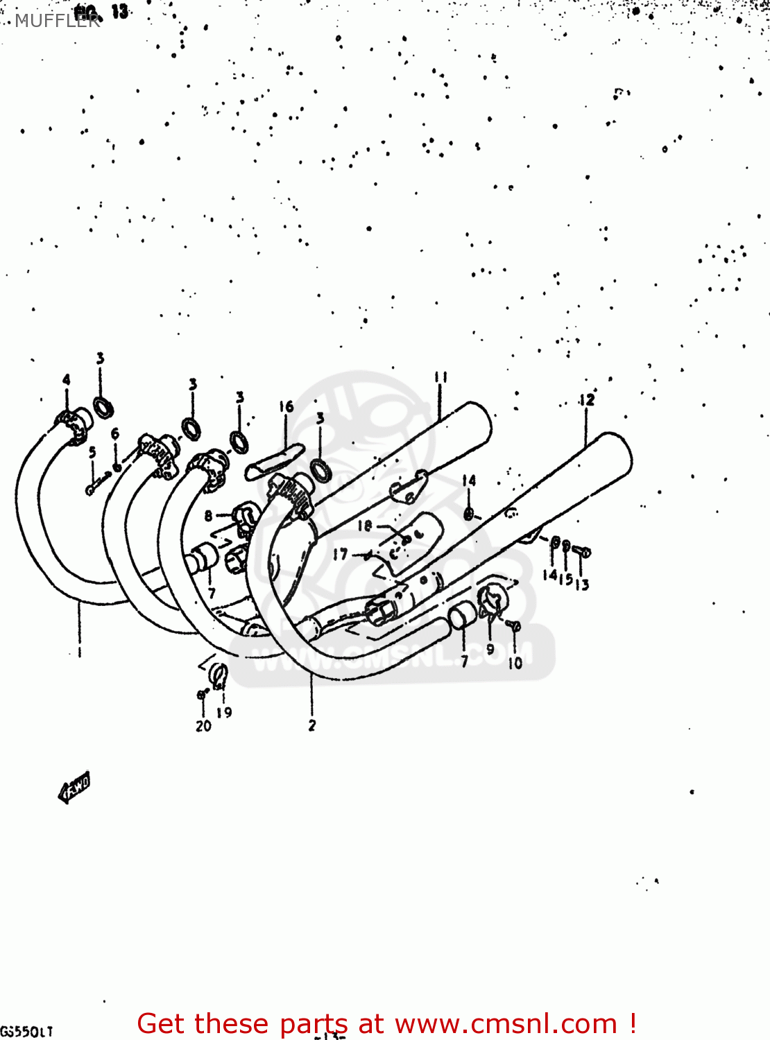 MUFFLER GS550L 1980 (T) USA (E03)