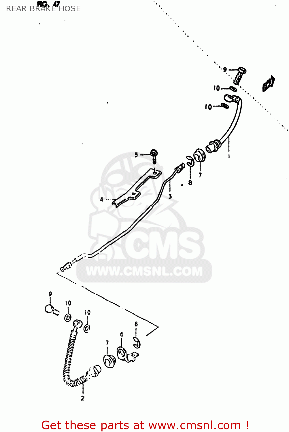 REAR BRAKE HOSE GS550L 1980 (T) USA (E03)