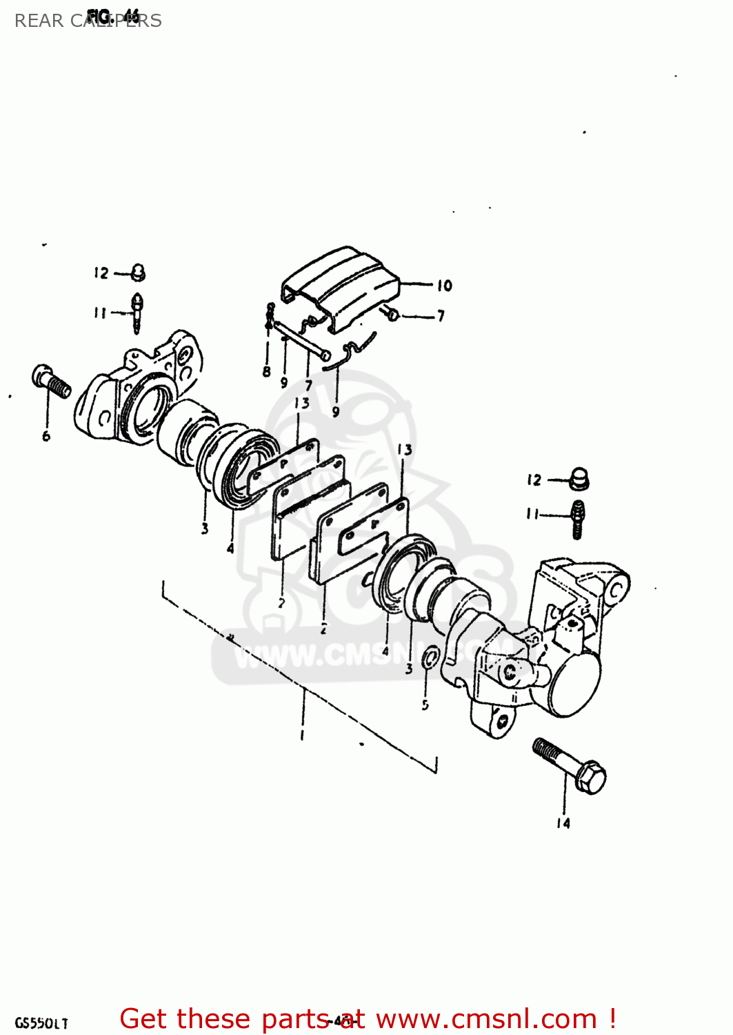 REAR CALIPERS GS550L 1980 (T) USA (E03)