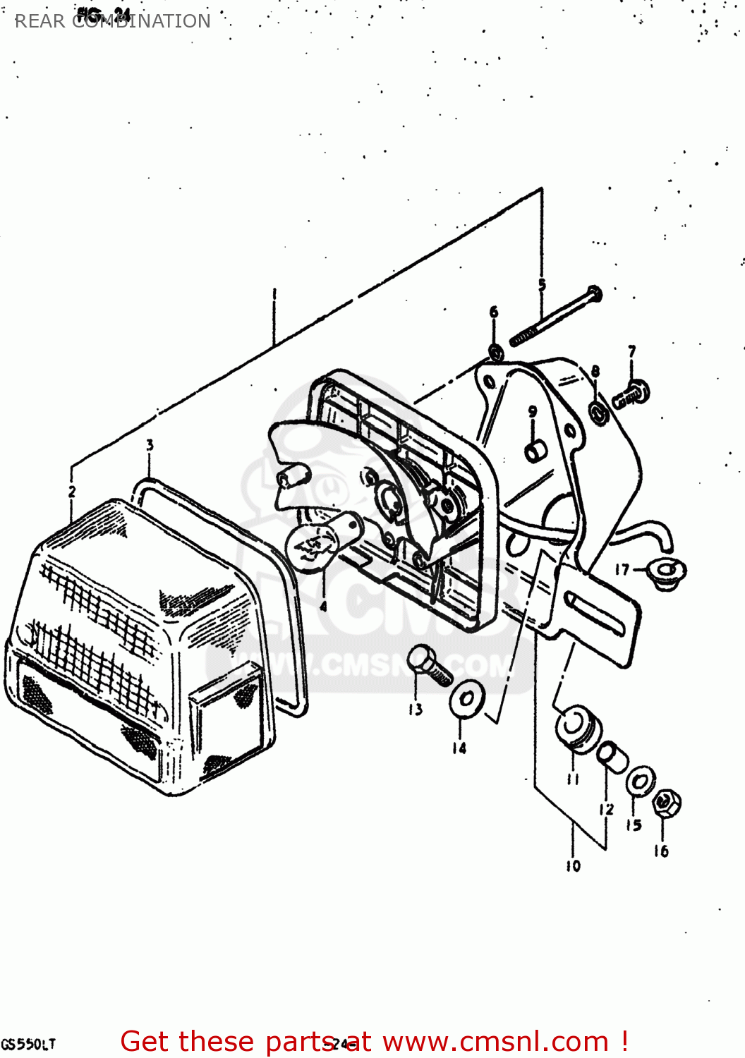 REAR COMBINATION GS550L 1980 (T) USA (E03)