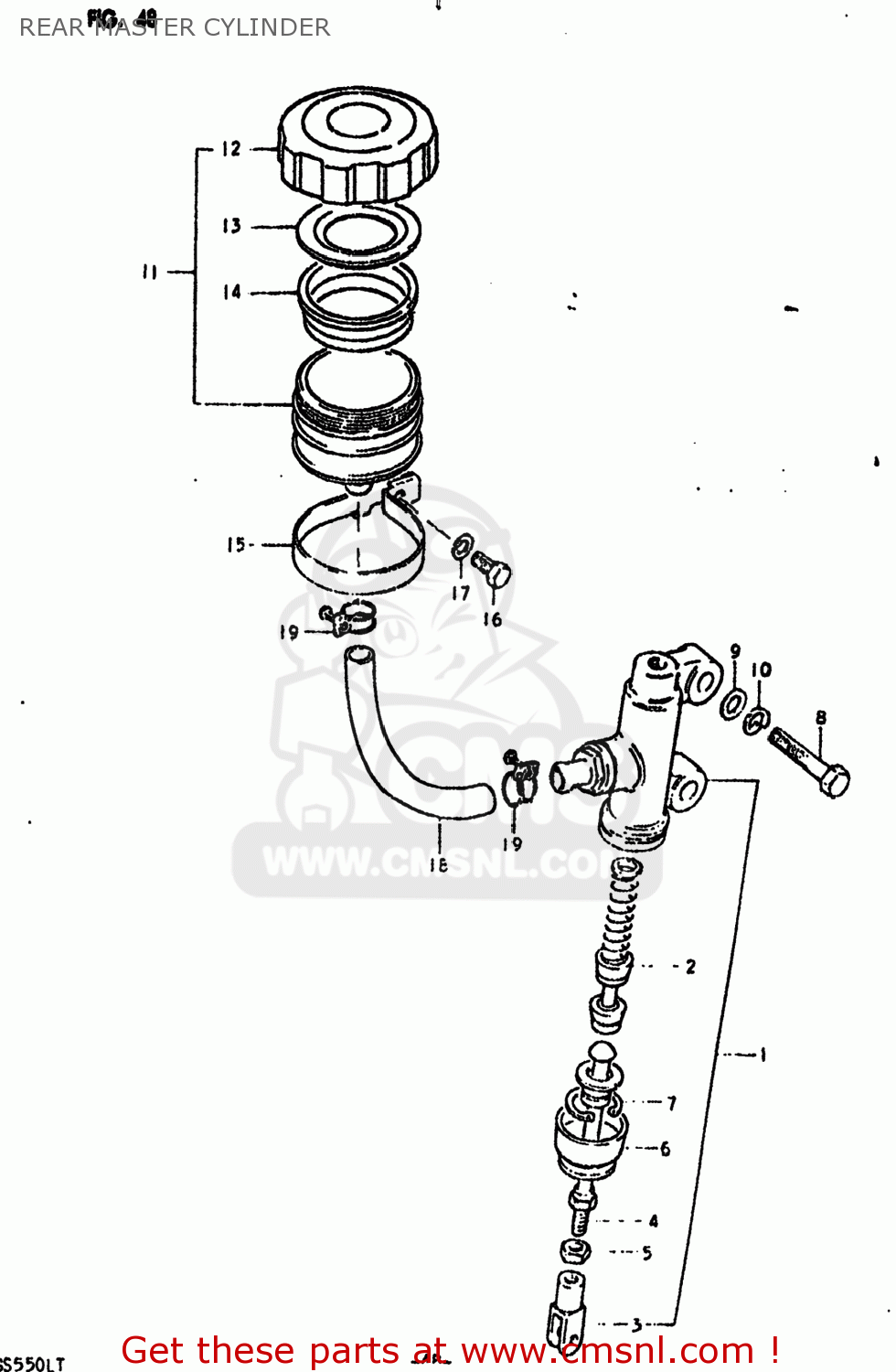 REAR MASTER CYLINDER GS550L 1980 (T) USA (E03)