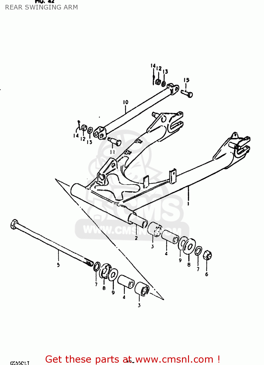 REAR SWINGING ARM GS550L 1980 (T) USA (E03)