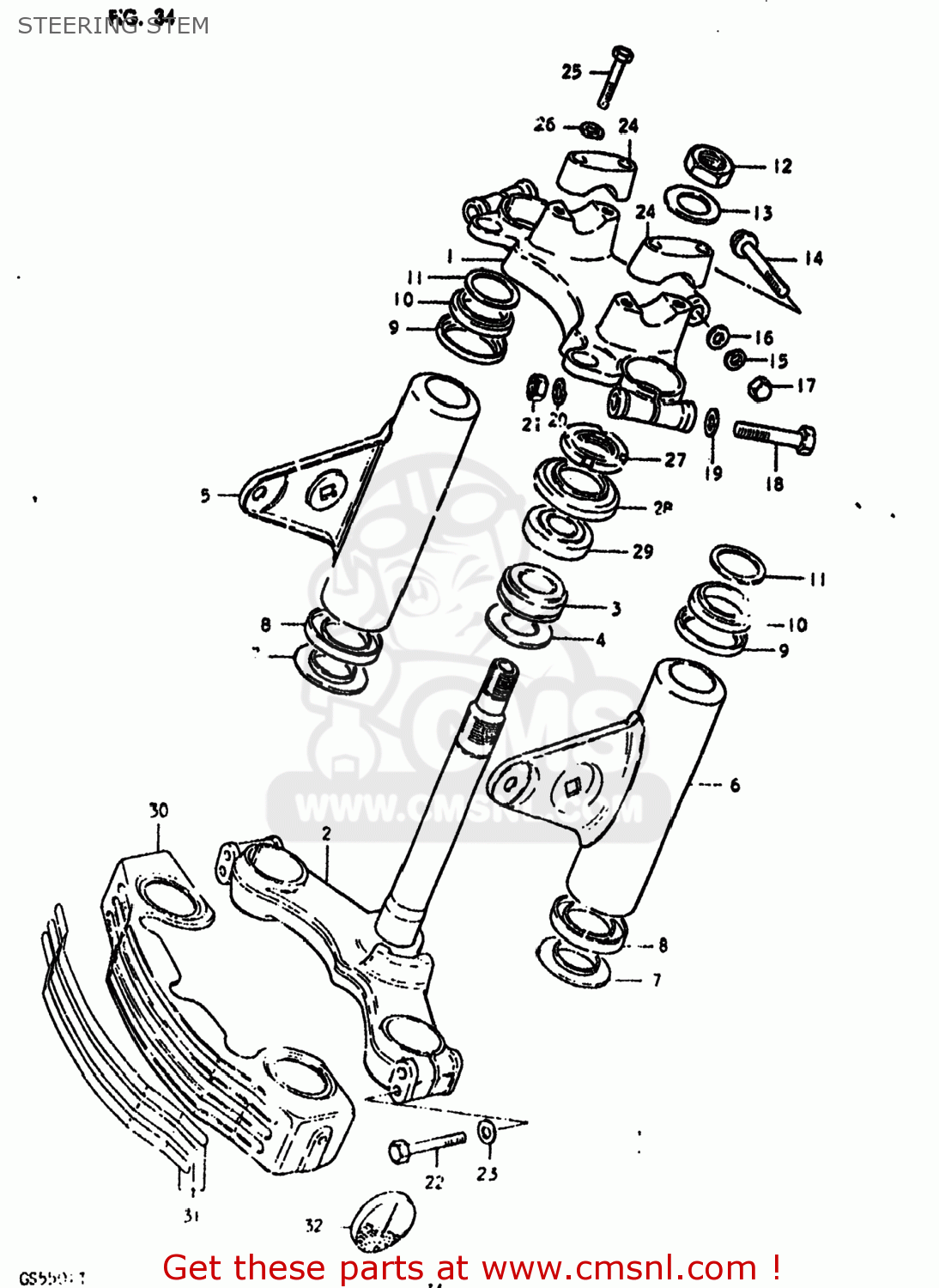 STEERING STEM GS550L 1980 (T) USA (E03)