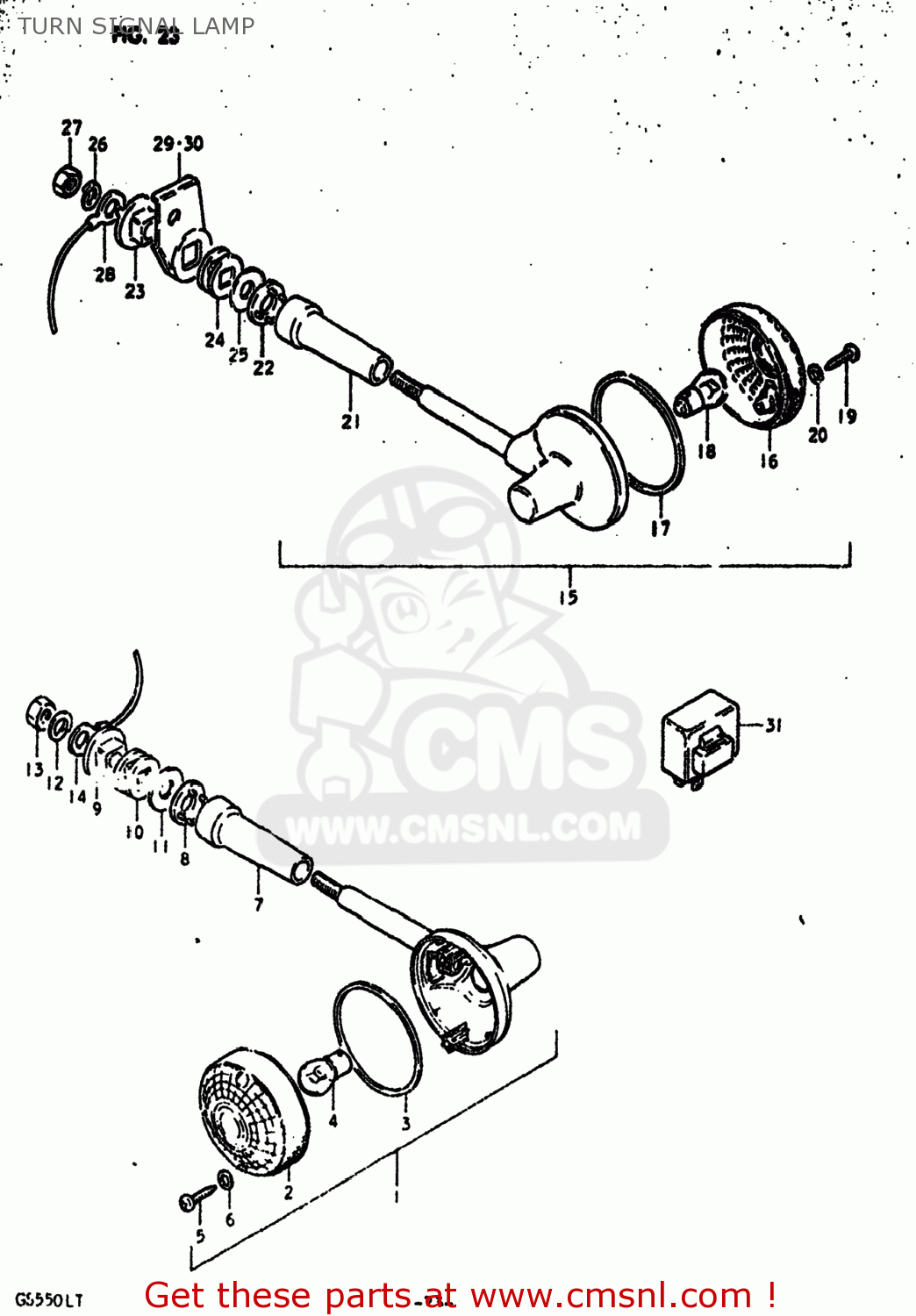 TURN SIGNAL LAMP GS550L 1980 (T) USA (E03)