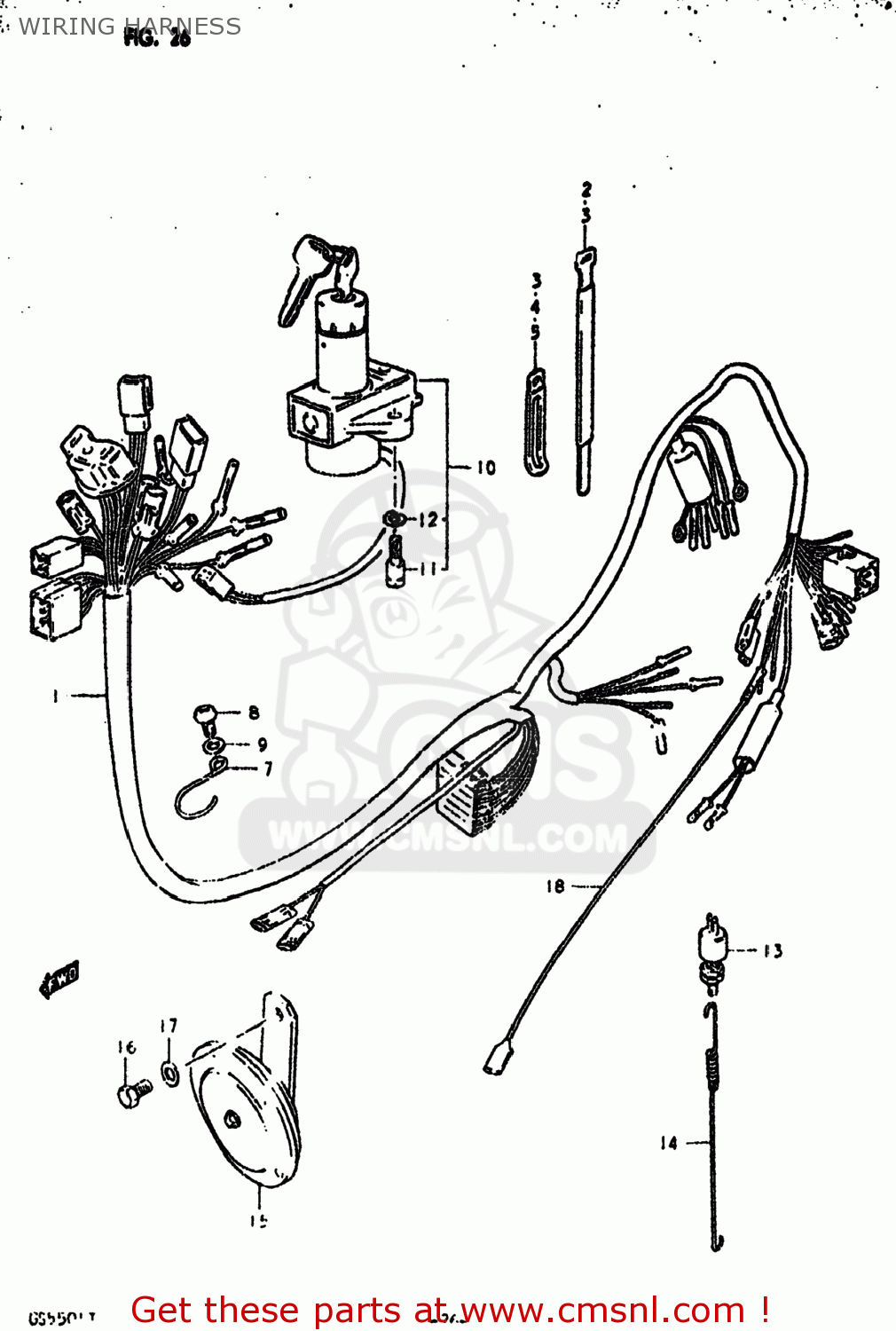 WIRING HARNESS GS550L 1980 (T) USA (E03)