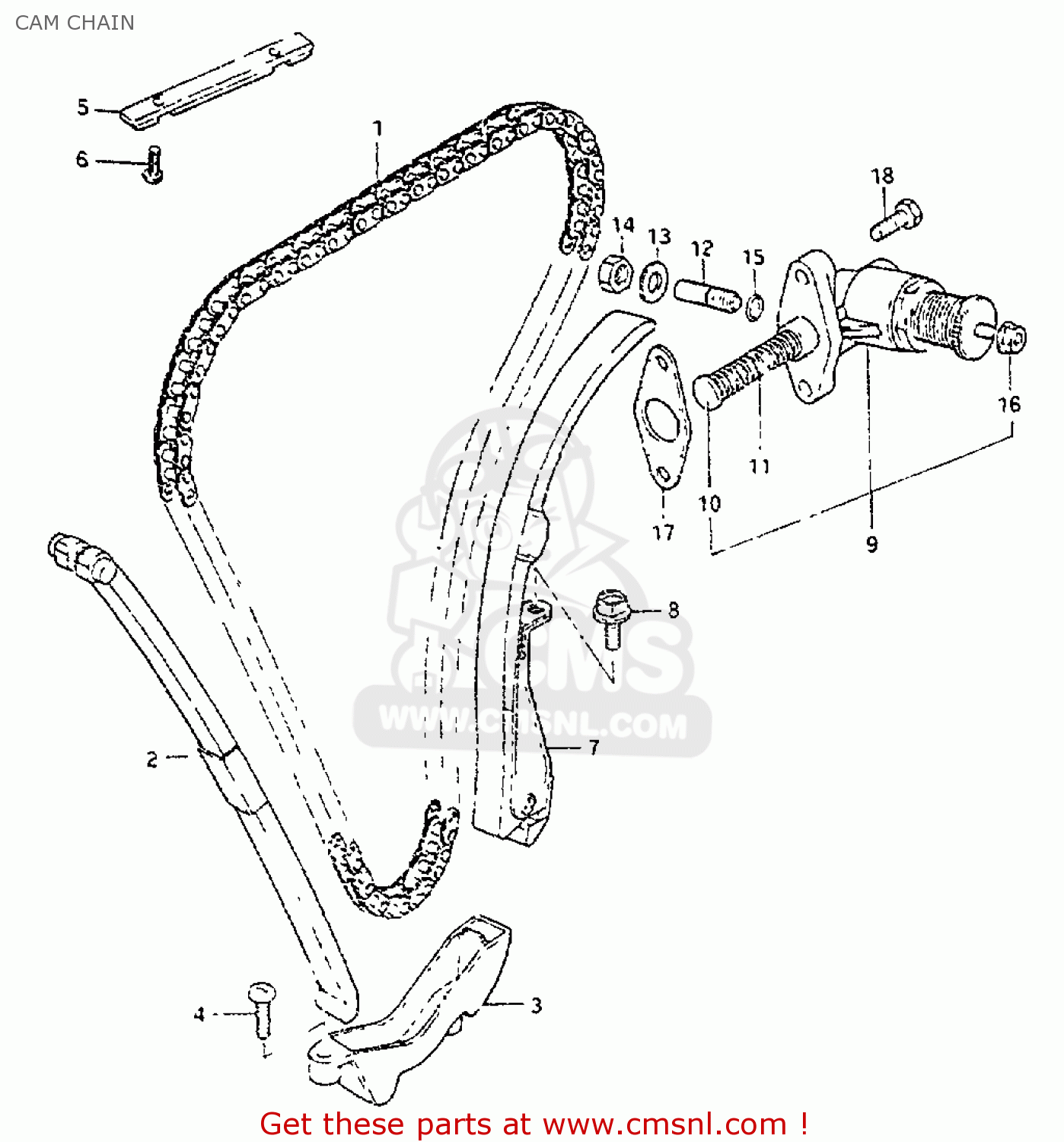 CAM CHAIN GS550L 1981 (X) (E01 E02 E04 E21 E22 E24 E25 E26 E34 E39)