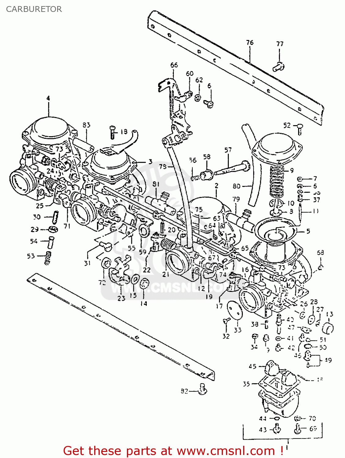 CARBURETOR GS550L 1981 (X) (E01 E02 E04 E21 E22 E24 E25 E26 E34 E39)
