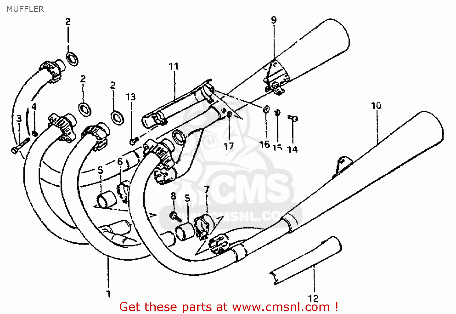 MUFFLER GS550L 1981 (X) (E01 E02 E04 E21 E22 E24 E25 E26 E34 E39)