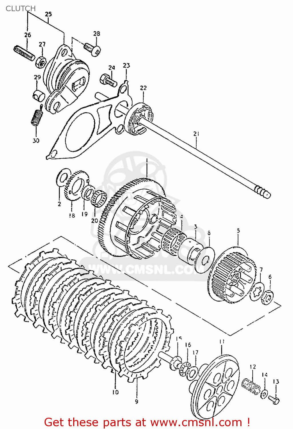 CLUTCH GS550L 1981 (X) (E01 E02 E04 E21 E22 E24 E25 E26 E34 E39)