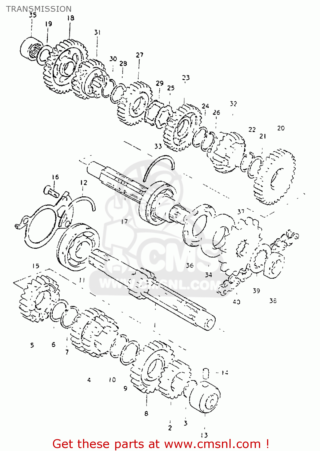 TRANSMISSION GS550L 1981 (X) (E01 E02 E04 E21 E22 E24 E25 E26 E34 E39)