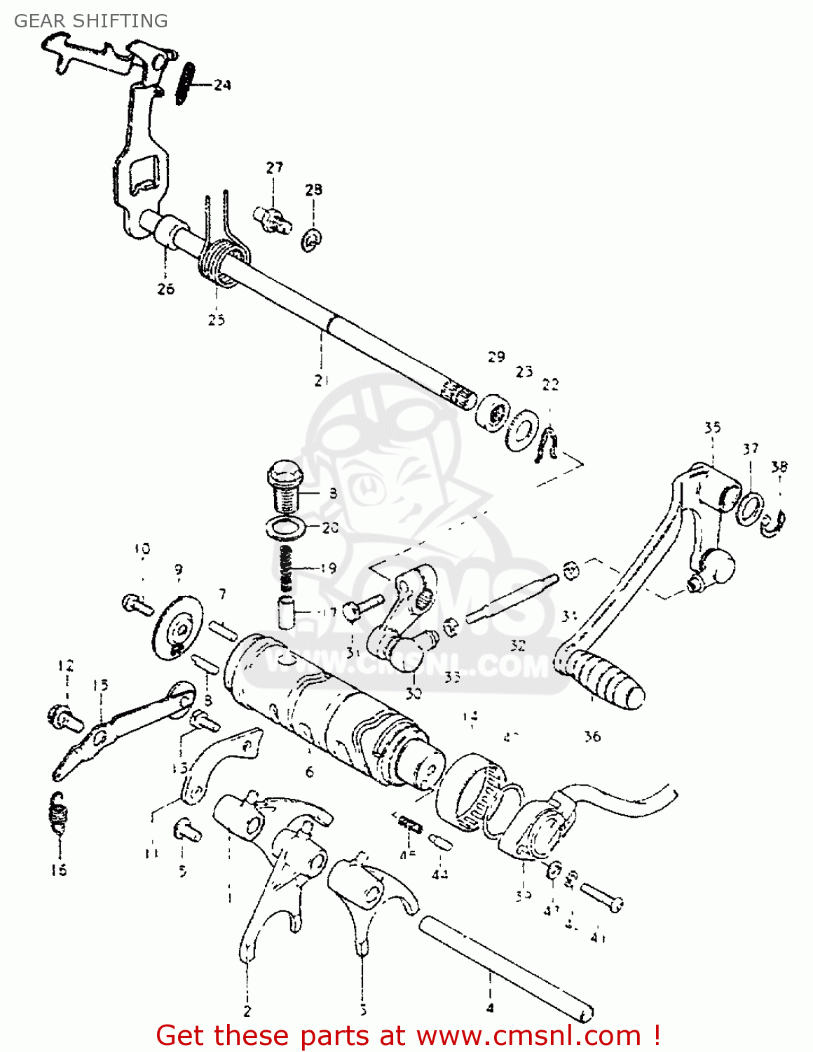 GEAR SHIFTING GS550L 1981 (X) (E01 E02 E04 E21 E22 E24 E25 E26 E34 E39)