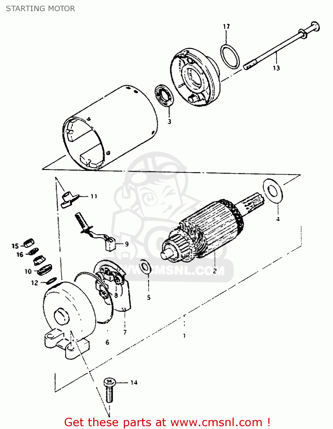 STARTING MOTOR GS550L 1981 (X) (E01 E02 E04 E21 E22 E24 E25 E26 E34 E39)