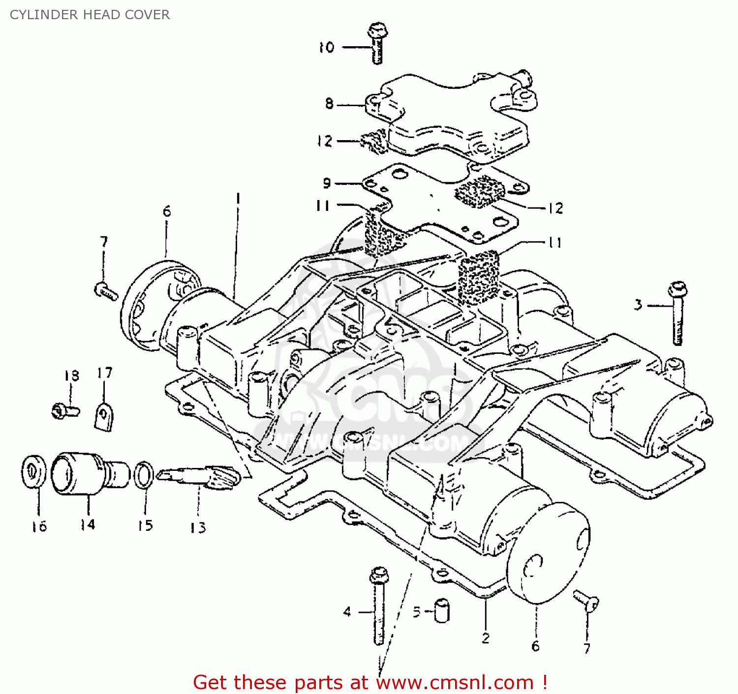 CYLINDER HEAD COVER GS550L 1981 (X) (E01 E02 E04 E21 E22 E24 E25 E26 E34 E39)