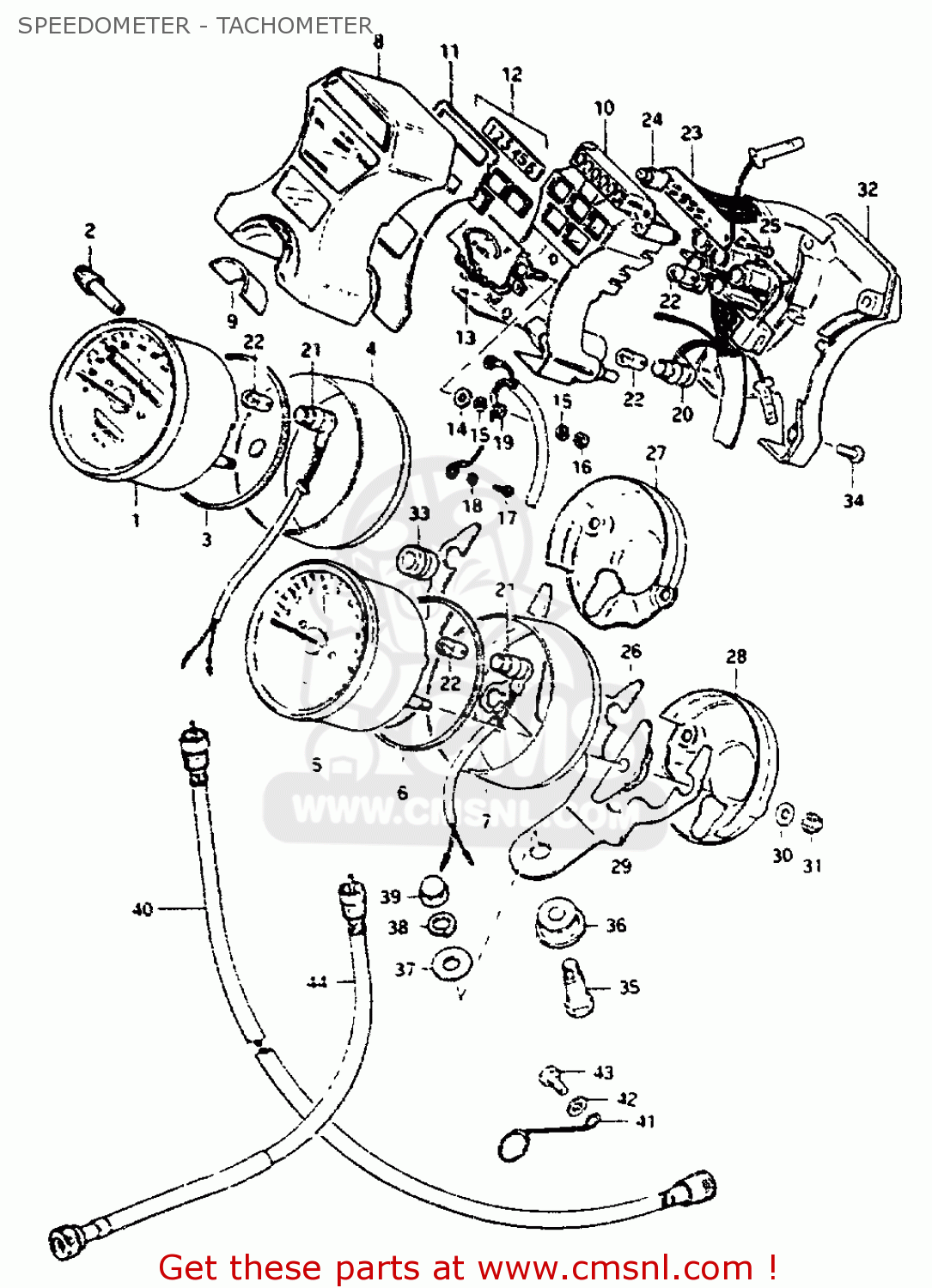 SPEEDOMETER - TACHOMETER GS550L 1981 (X) (E01 E02 E04 E21 E22 E24 E25 E26 E34 E39)