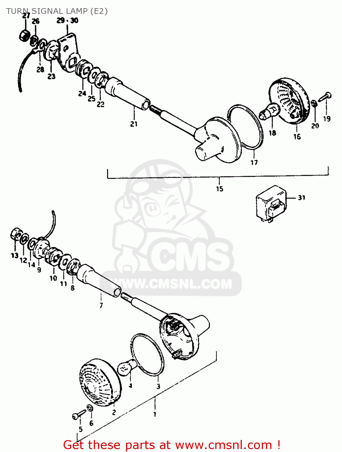 TURN SIGNAL LAMP (E2) GS550L 1981 (X) (E01 E02 E04 E21 E22 E24 E25 E26 E34 E39)