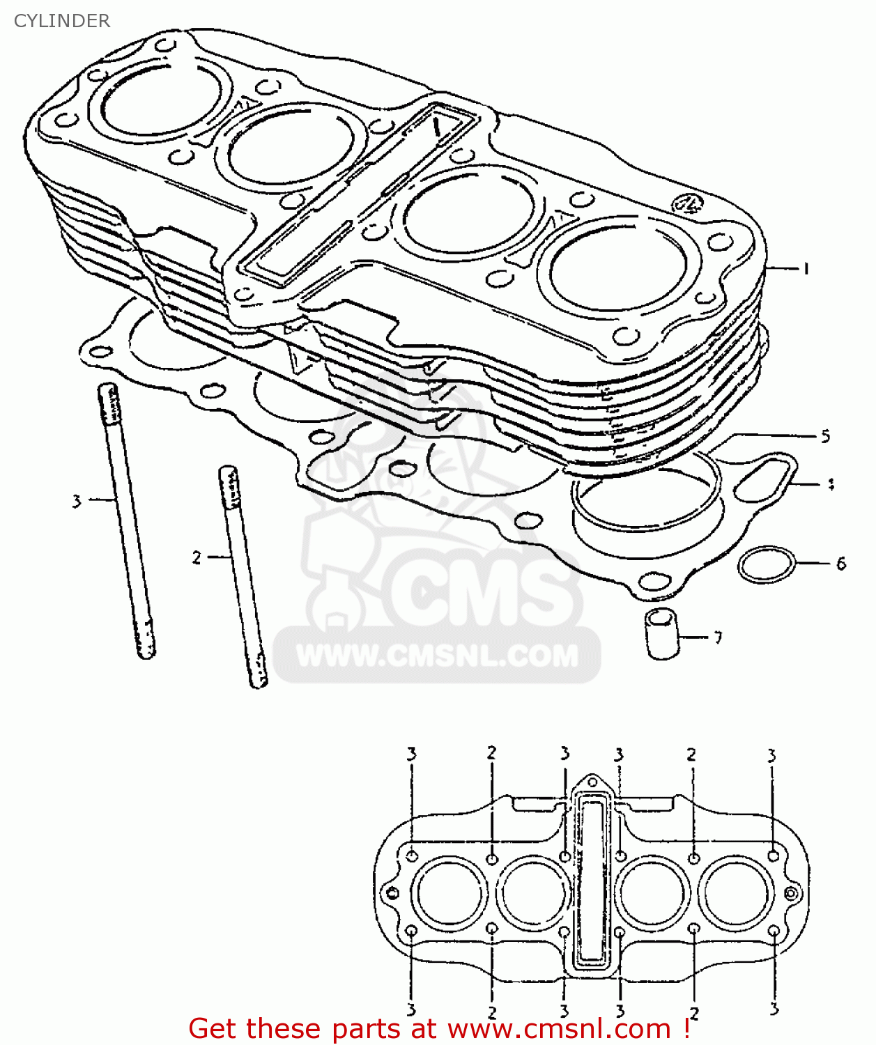 CYLINDER GS550L 1981 (X) (E01 E02 E04 E21 E22 E24 E25 E26 E34 E39)