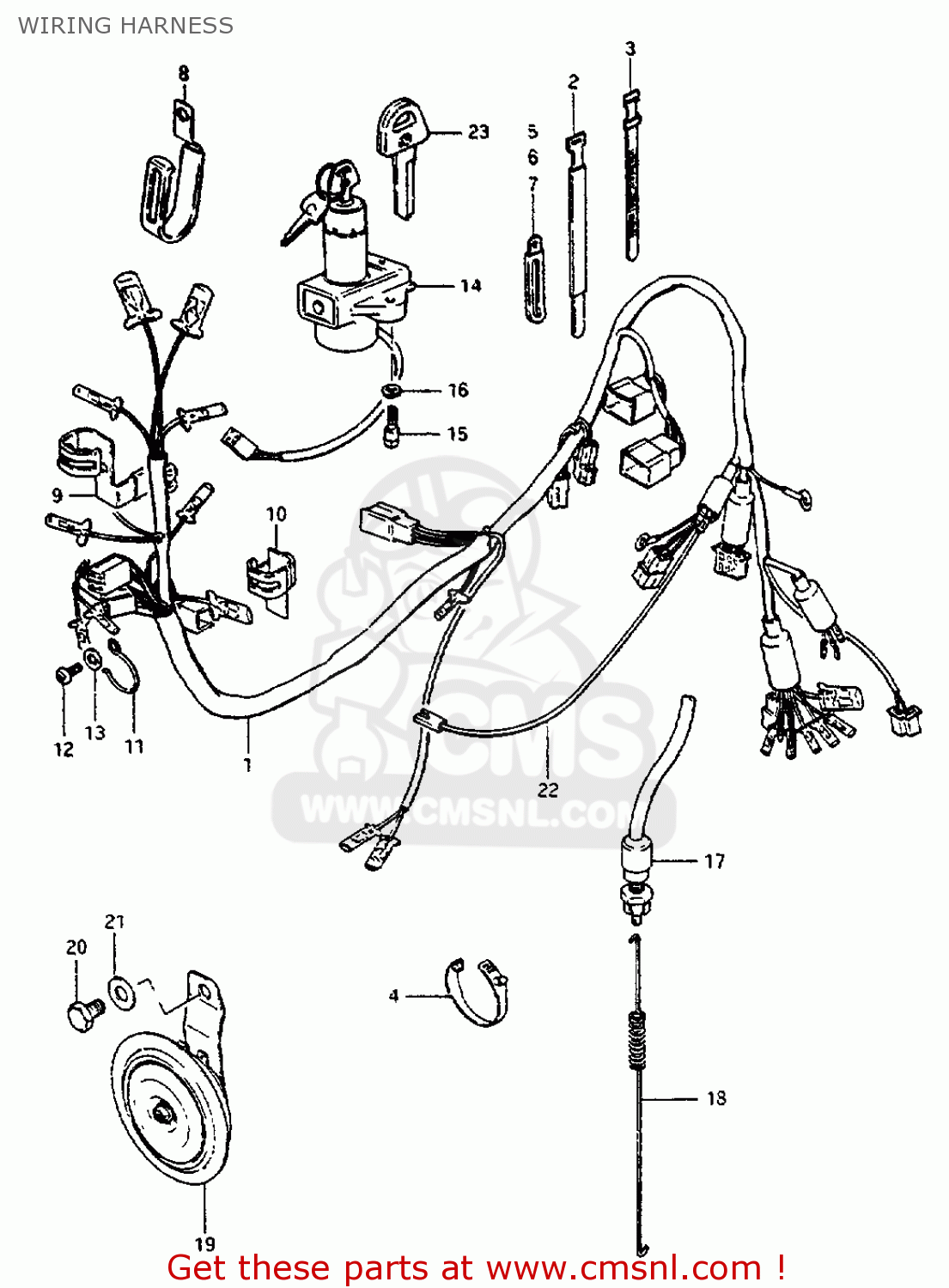 WIRING HARNESS GS550L 1981 (X) (E01 E02 E04 E21 E22 E24 E25 E26 E34 E39)
