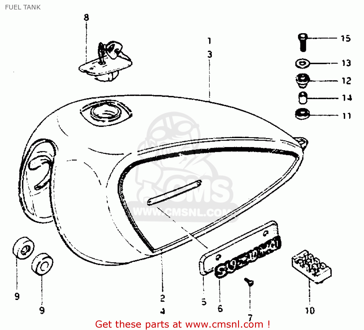 FUEL TANK GS550L 1981 (X) (E01 E02 E04 E21 E22 E24 E25 E26 E34 E39)