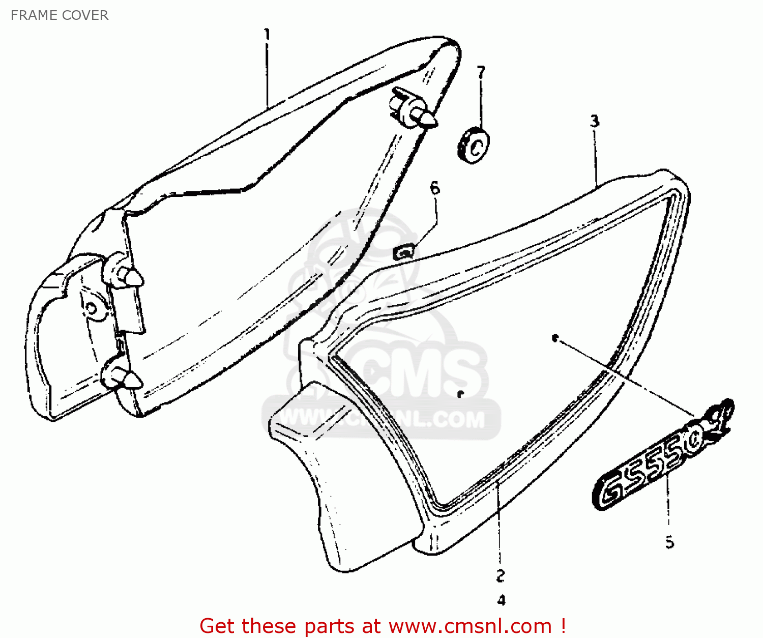 FRAME COVER GS550L 1981 (X) (E01 E02 E04 E21 E22 E24 E25 E26 E34 E39)