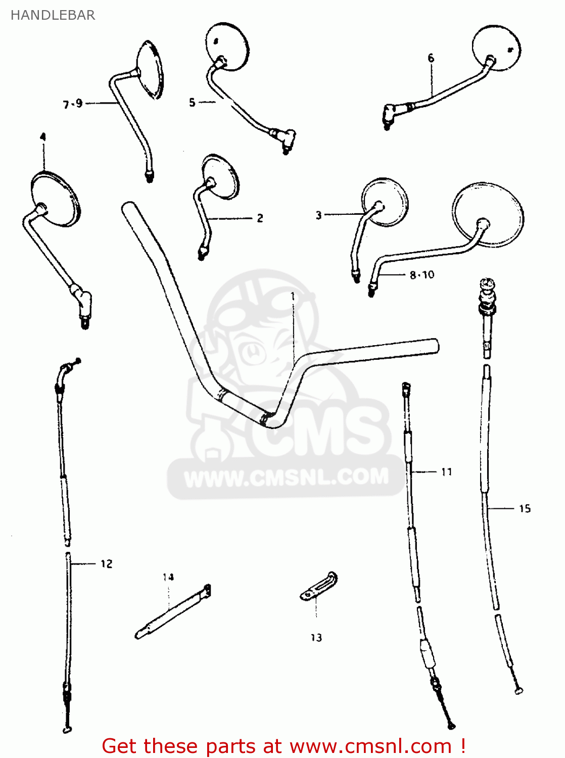 HANDLEBAR GS550L 1981 (X) (E01 E02 E04 E21 E22 E24 E25 E26 E34 E39)