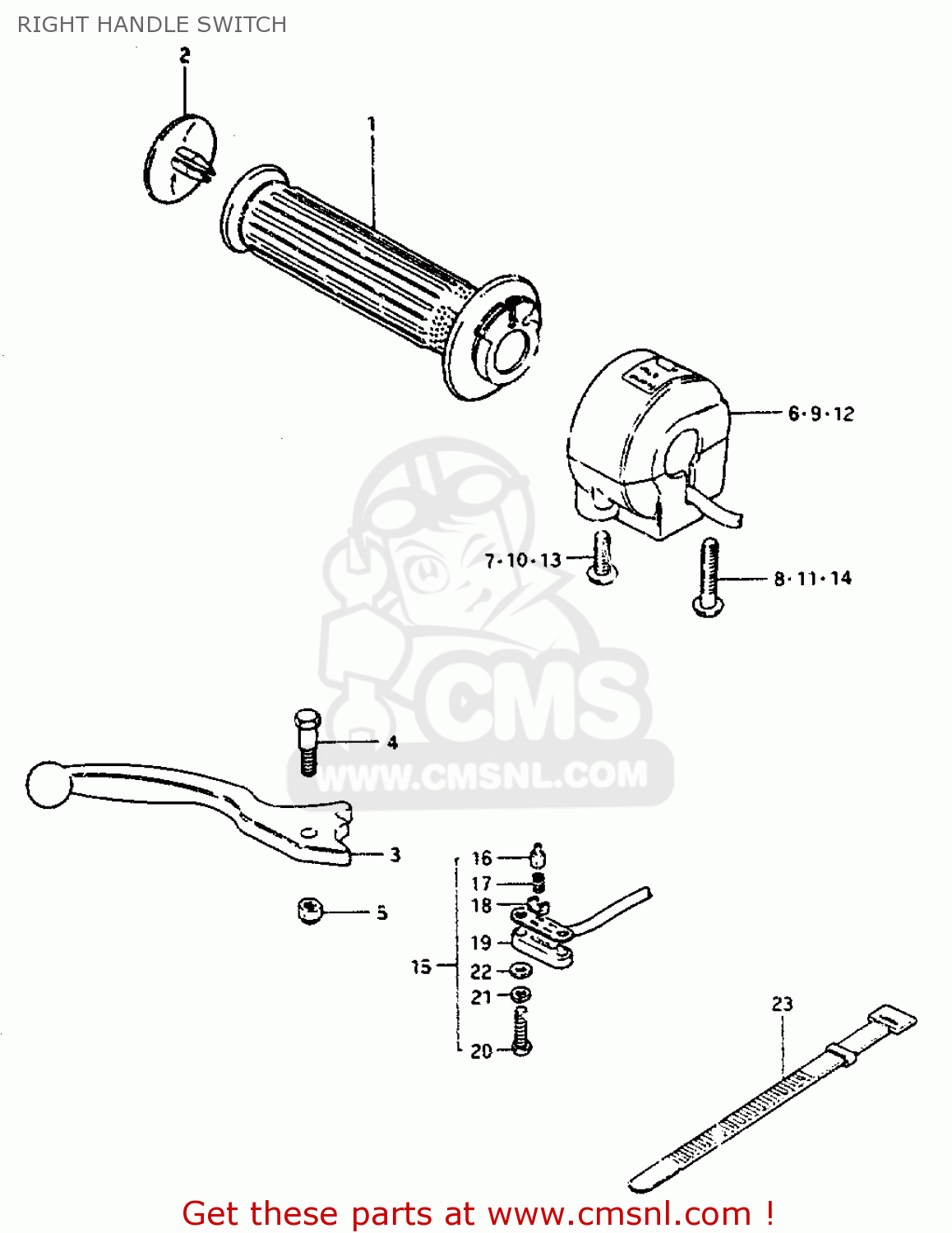RIGHT HANDLE SWITCH GS550L 1981 (X) (E01 E02 E04 E21 E22 E24 E25 E26 E34 E39)