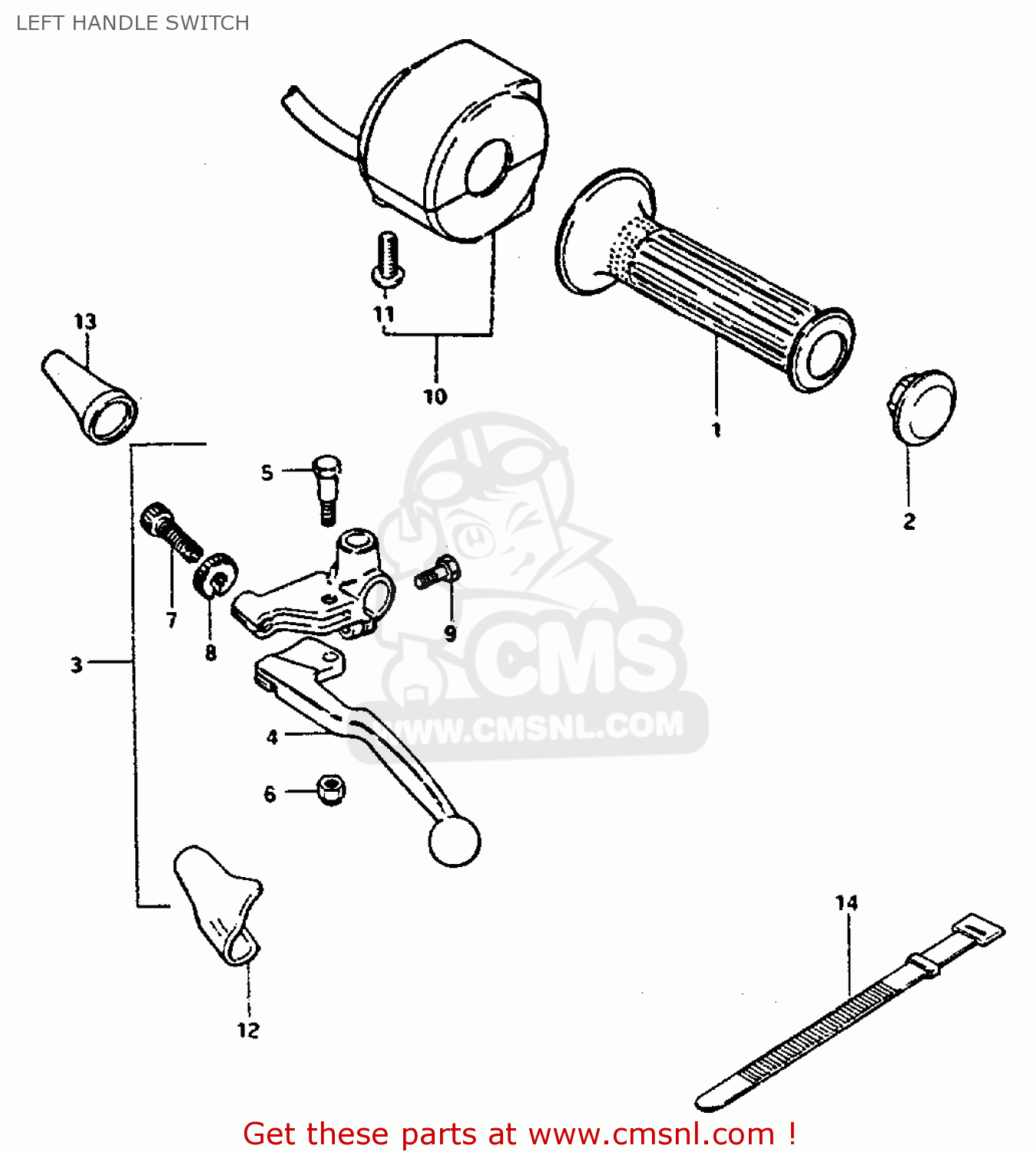 LEFT HANDLE SWITCH GS550L 1981 (X) (E01 E02 E04 E21 E22 E24 E25 E26 E34 E39)