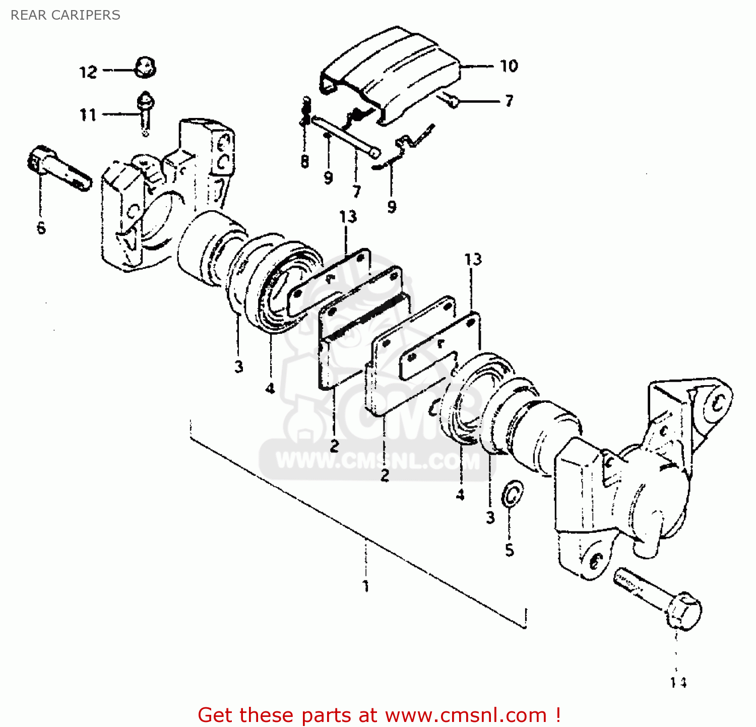 REAR CARIPERS GS550L 1981 (X) (E01 E02 E04 E21 E22 E24 E25 E26 E34 E39)