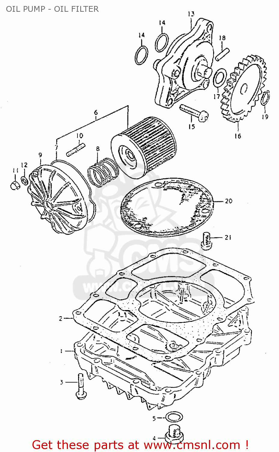 OIL PUMP - OIL FILTER GS550L 1981 (X) (E01 E02 E04 E21 E22 E24 E25 E26 E34 E39)
