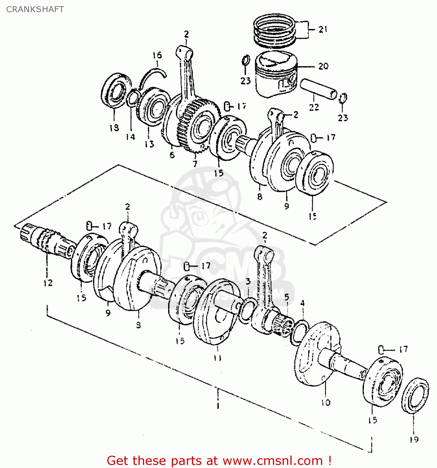 CRANKSHAFT GS550L 1981 (X) (E01 E02 E04 E21 E22 E24 E25 E26 E34 E39)