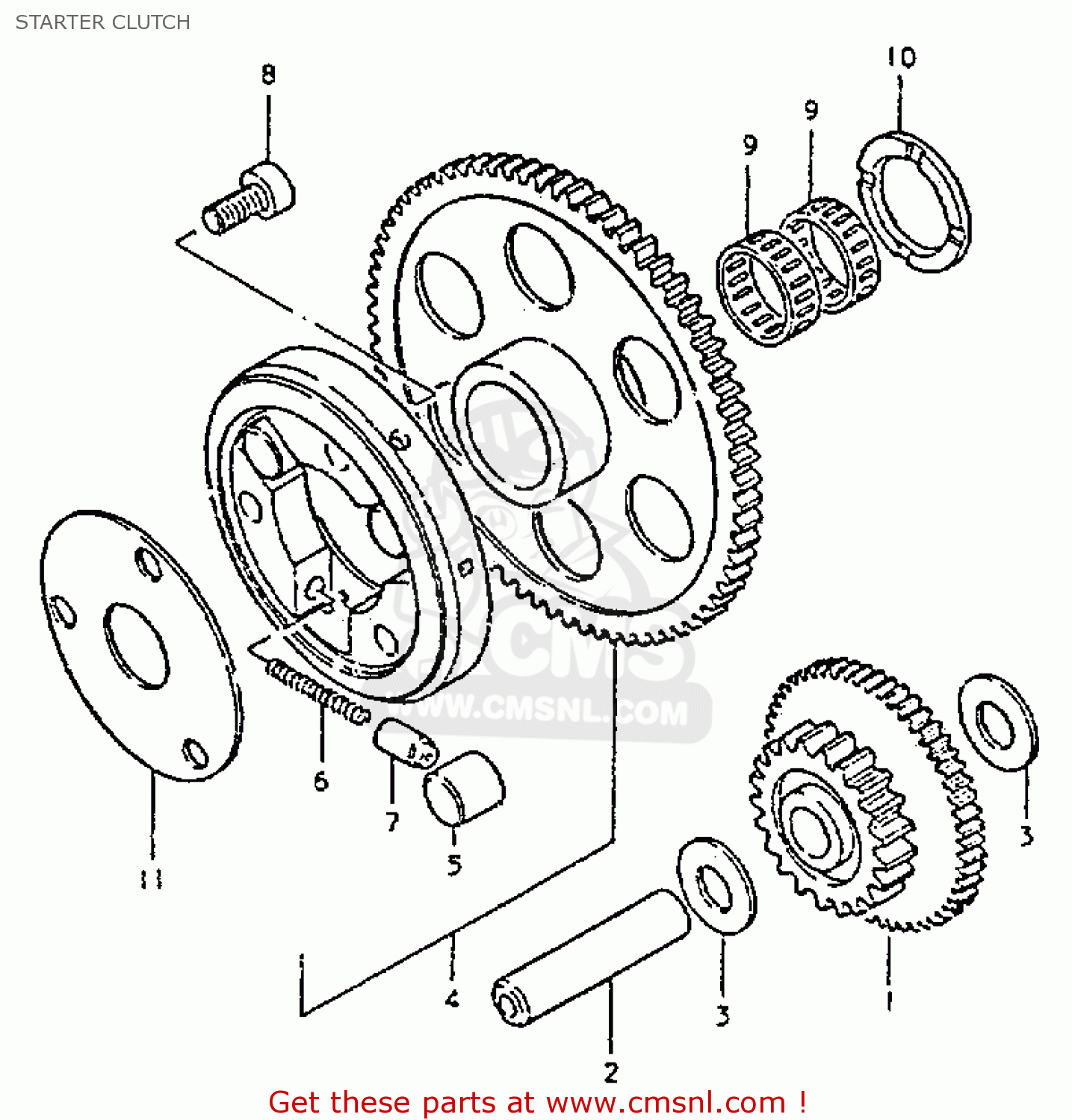 STARTER CLUTCH GS550L 1981 (X) (E01 E02 E04 E21 E22 E24 E25 E26 E34 E39)