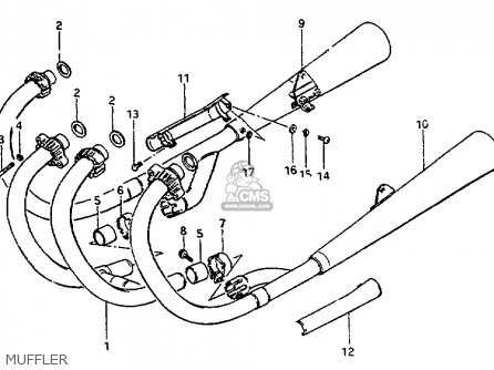 MUFFLER - GS550L 1981 (X) (E01 E02 E04 E21 E22 E24 E25 E26 E34 E39)