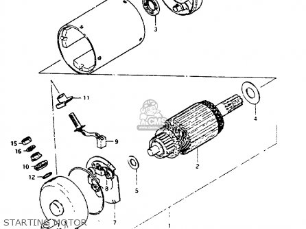 STARTING MOTOR - GS550L 1981 (X) (E01 E02 E04 E21 E22 E24 E25 E26 E34 E39)