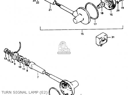 TURN SIGNAL LAMP (E2) - GS550L 1981 (X) (E01 E02 E04 E21 E22 E24 E25 E26 E34 E39)
