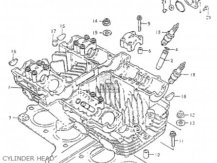CYLINDER HEAD - GS550L 1981 (X) (E01 E02 E04 E21 E22 E24 E25 E26 E34 E39)