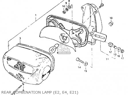 REAR COMBINATION LAMP (E2, E4, E21) - GS550L 1981 (X) (E01 E02 E04 E21 E22 E24 E25 E26 E34 E39)