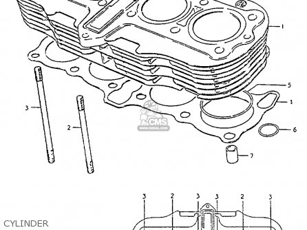 CYLINDER - GS550L 1981 (X) (E01 E02 E04 E21 E22 E24 E25 E26 E34 E39)