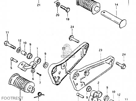FOOTREST - GS550L 1981 (X) (E01 E02 E04 E21 E22 E24 E25 E26 E34 E39)
