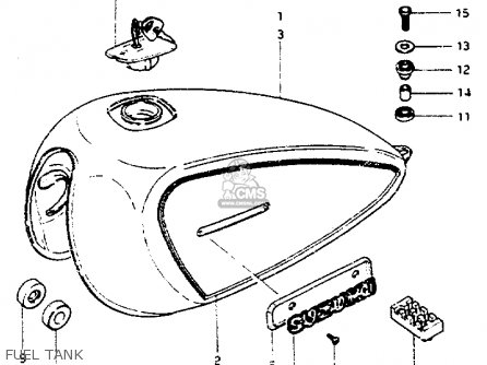 FUEL TANK - GS550L 1981 (X) (E01 E02 E04 E21 E22 E24 E25 E26 E34 E39)