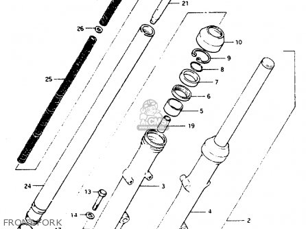 FRONT FORK - GS550L 1981 (X) (E01 E02 E04 E21 E22 E24 E25 E26 E34 E39)