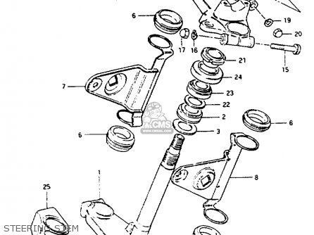 STEERING STEM - GS550L 1981 (X) (E01 E02 E04 E21 E22 E24 E25 E26 E34 E39)