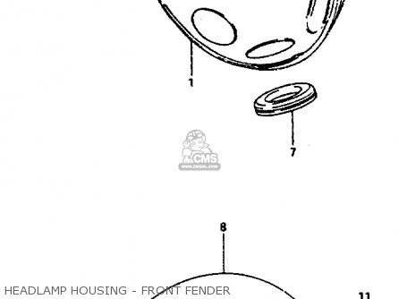 HEADLAMP HOUSING - FRONT FENDER - GS550L 1981 (X) (E01 E02 E04 E21 E22 E24 E25 E26 E34 E39)
