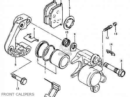 FRONT CALIPERS - GS550L 1981 (X) (E01 E02 E04 E21 E22 E24 E25 E26 E34 E39)