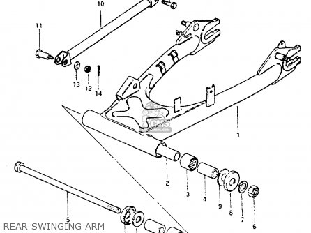 REAR SWINGING ARM - GS550L 1981 (X) (E01 E02 E04 E21 E22 E24 E25 E26 E34 E39)