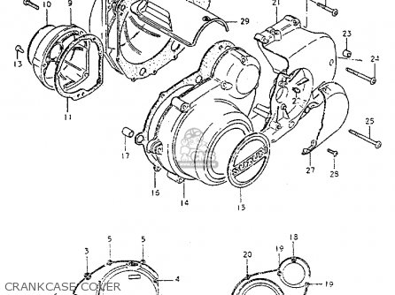 CRANKCASE COVER - GS550L 1981 (X) (E01 E02 E04 E21 E22 E24 E25 E26 E34 E39)