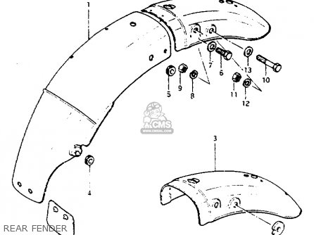 REAR FENDER - GS550L 1981 (X) (E01 E02 E04 E21 E22 E24 E25 E26 E34 E39)