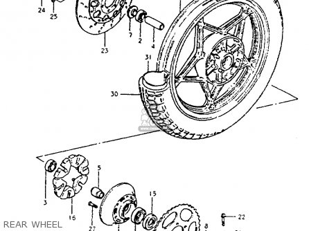 REAR WHEEL - GS550L 1981 (X) (E01 E02 E04 E21 E22 E24 E25 E26 E34 E39)