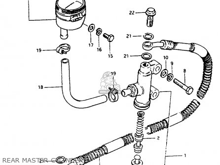 REAR MASTER CYLINDER - GS550L 1981 (X) (E01 E02 E04 E21 E22 E24 E25 E26 E34 E39)
